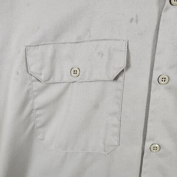 Dickies Work Shirt Khaki/Tan Size L Long Sleeve INNUENDO COMPANY LOGO Embroidery - Picture 4 of 16